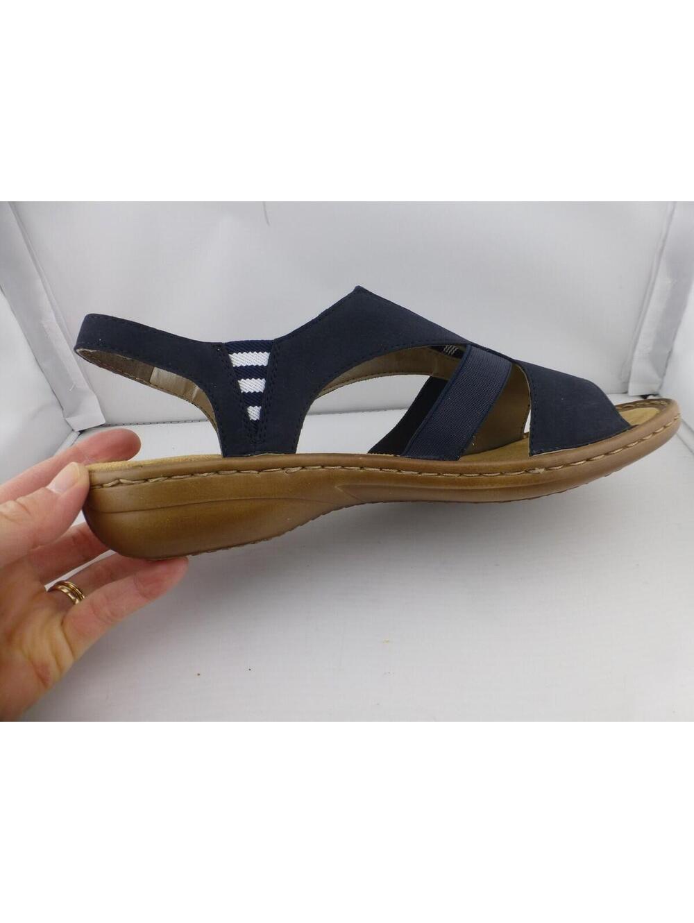Rieker Antistress Women's Sandals EU 39 UK 6 US 8 Blue White Striped Comfort M3 - Picture 6 of 11